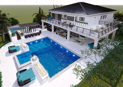 Thiết kế biệt thự nghỉ dưỡng 2 tầng phong cách Địa Trung Hải tinh tế