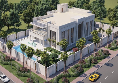 Thiết kế dinh thự sân vườn có bể bơi nguy nga tráng lệ - Lô đất 615 m2