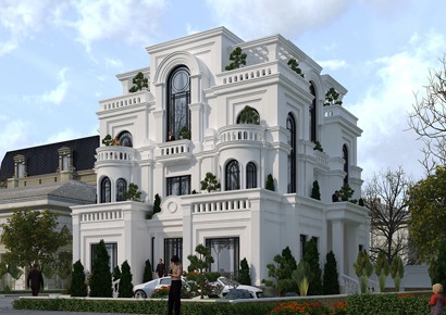 Thiết kế lâu đài biệt thự kiểu Pháp 3 tầng tại Lạng Sơn
