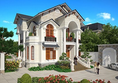 Thiết kế biệt thự kiểu Pháp phong cách tân cổ điển -  Đẹp+++