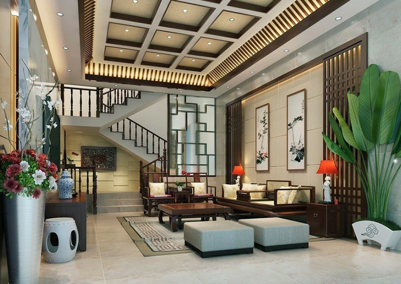 Thiết kế nội thất biệt thự Á Đông sang trọng