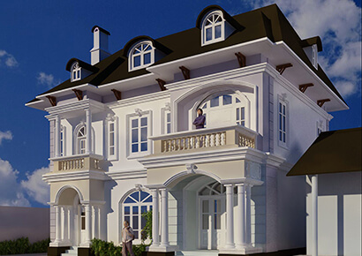 Thiết kế biệt thự kiểu Pháp 2,5 tầng đẹp ấn tượng tại Ninh Bình