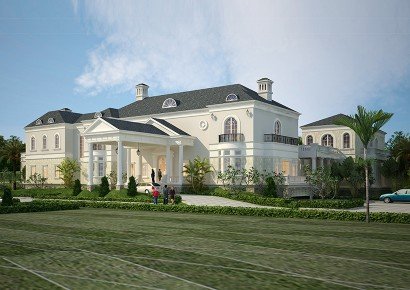 Thiết kế biệt thự kiểu Pháp 2 tầng trên diện tích 3175m2/2 tầng