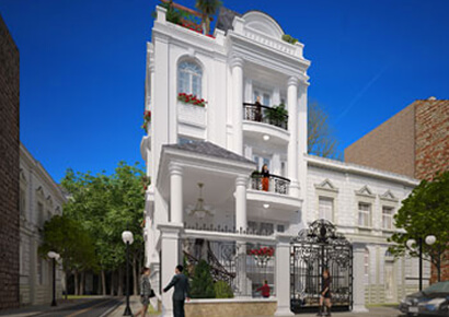 Thiết kế biệt thự kiểu Pháp 3 tầng tráng lệ tại thành phố Hồ Chí Minh