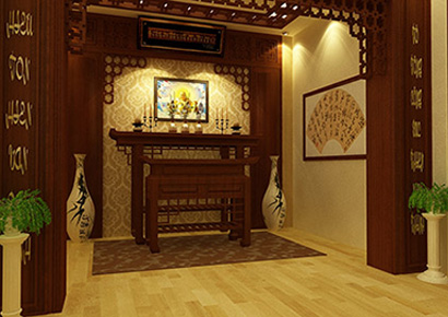 Thiết kế nội thất phòng thờ cúng hợp phong thủy gia chủ