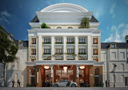 Thiết kế khách sạn cổ điển kiểu Pháp 7 tầng sang trọng