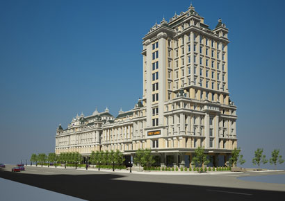 Mẫu thiết kế khách sạn Việt Long kết hợp trung tâm thương mại ở Bắc Ninh