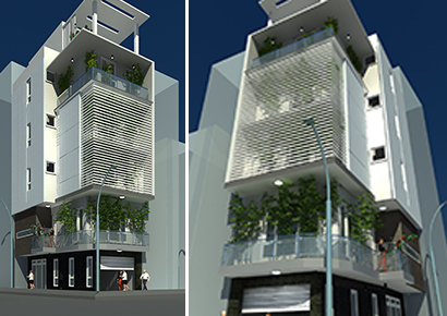 Lạ mắt với thiết kế nhà phố 2 mặt tiền phong cách hiện đại