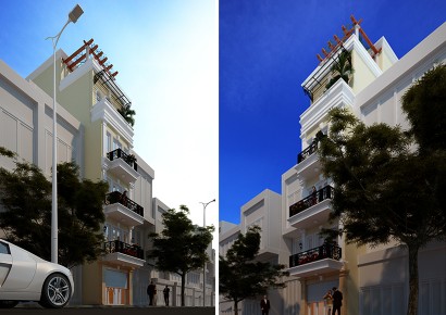 Thiết kế nhà phố 5 tầng hiện đại phong cách Pháp