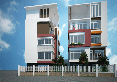 Thiết kế nhà phố song lập 5 tầng ấn tượng tại Hà Nội