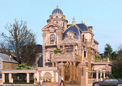 Giới thiệu công trình thiết kế biệt thự kiểu pháp cổ điển bề thế tại Hạ Long 3,5 tầng