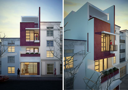 Thiết kế nhà phố hiện đại, độc đáo tại Từ Liêm