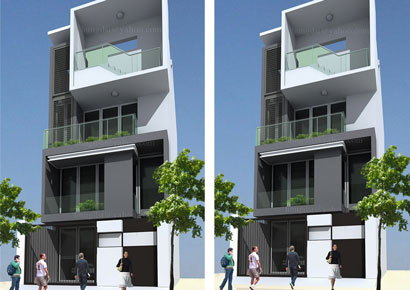 Thiết kế nhà phố 3 tầng sang trọng, thời thượng tại Lào Cai