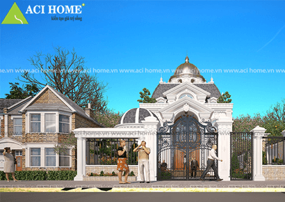 Thiết kế biệt thự kiểu Pháp 2,5 tầng siêu sang trọng tại Hòa Bình