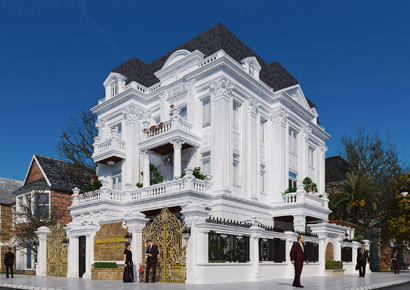 Thiết kế biệt thự kiểu Pháp 3,5 tầng đẳng cấp tại Hải Phòng