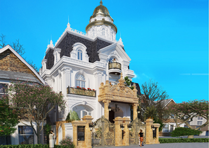 Thiết kế biệt thự kiểu Pháp 3,5 tầng tại Yên Bái siêu sang trọng