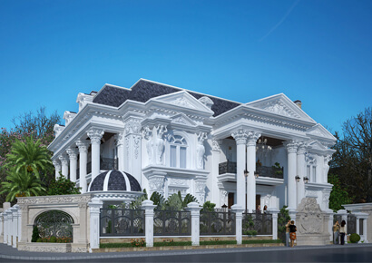 Thiết kế biệt thự kiểu Pháp 2 tầng nơi vùng đất cố đô xưa