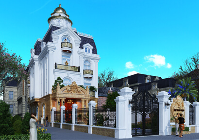 Thiết kế biệt thự kiểu pháp tại Hải Dương điểm nhấn thiết kế tháng 8