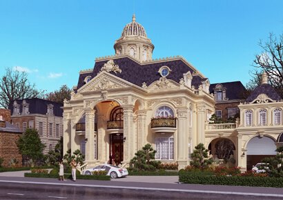 Phối cảnh không gian mẫu thiết kế biệt thự kiểu pháp 2 tầng tại Hà Nam