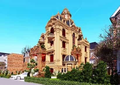 Thiết kế biệt thự kiểu pháp 135m2 * 3,5 tầng tại Biên Hòa - Đồng Nai