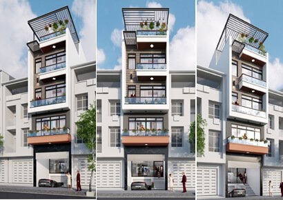 Thiết kế nhà phố hiện đại mặt tiền 5,5m cho gia chủ Ông Vũ Hoàng Tâm