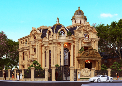 Thiết kế biệt thự 2 tầng kiến trúc Pháp đẳng cấp tại Bình Dương