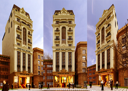 Thiết kế khách sạn cổ điển kiểu Pháp - khách sạn Kinh Bắc Hotel