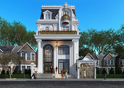 Mẫu thiết kế nhà biệt thự phố kiểu Pháp 3 tầng tại Hải Dương