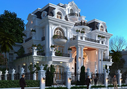 Biệt thự kiểu Pháp 3,5 tầng sang trọng tại Cần Thơ