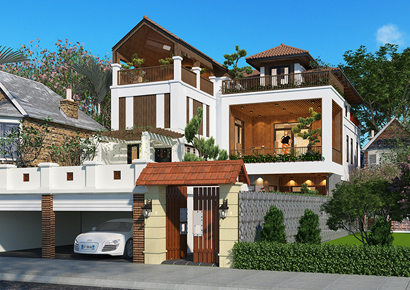 Mẫu thiết kế biệt thự Á Đông đẹp nổi bật tại Hà Nội 